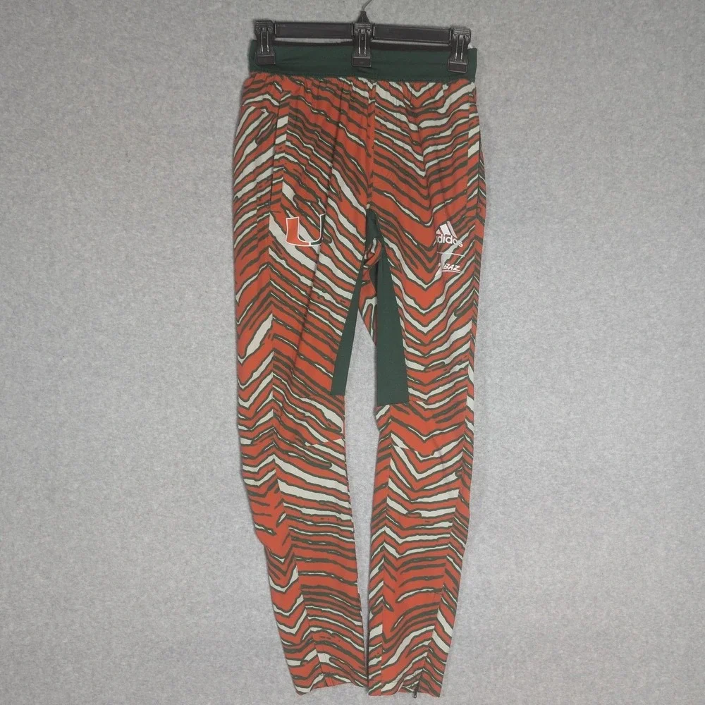Adidas Aeroready Miami Hurricanes Zubaz Retro Training Pants‎ Mens XS Tights